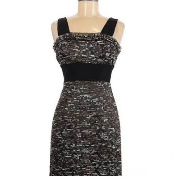 Aysha Tweed Sleeveless Dressy Mini Dress Metallic Weave Black Multi Size 2 - Picture 16 of 16